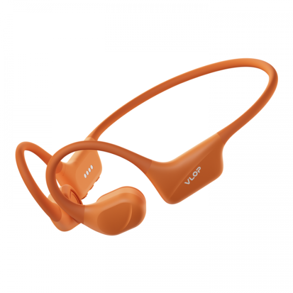 VLOP Bone Conduction Swimming Headphones - IP68 Waterproof, Open-Ear MP3 Headphones with 32GB Memory, Bluetooth 6.0 Wireless Sport Headset for Running & Cycling, 8H Playtime Orange